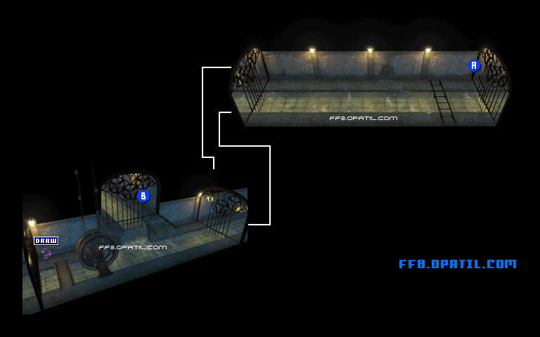 デリングシティ地下水路のマップ画像3：ファイナルファンタジー8 完全攻略
