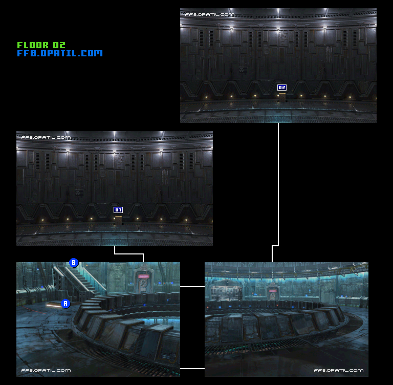 D地区収容所・下層のマップ画像2：ファイナルファンタジー8 完全攻略