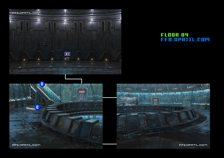 D地区収容所・下層のマップ画像4：ファイナルファンタジー8 完全攻略