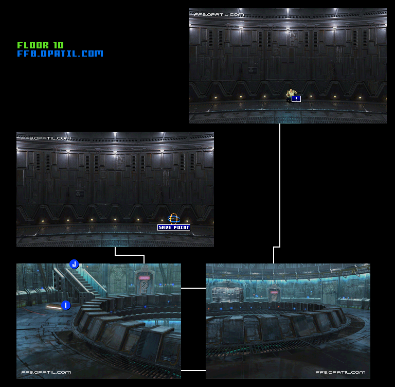 D地区収容所・下層のマップ画像10：ファイナルファンタジー8 完全攻略