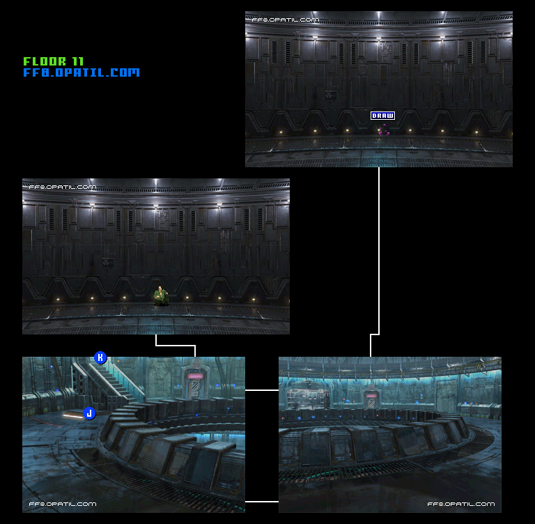 D地区収容所・下層のマップ画像11：ファイナルファンタジー8 完全攻略