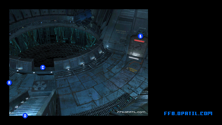 D地区収容所・上層のマップ画像2：ファイナルファンタジー8 完全攻略