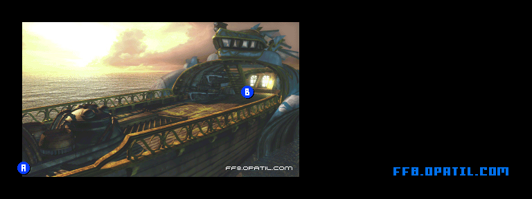 白いSeeDの船のマップ画像1：ファイナルファンタジー8 完全攻略